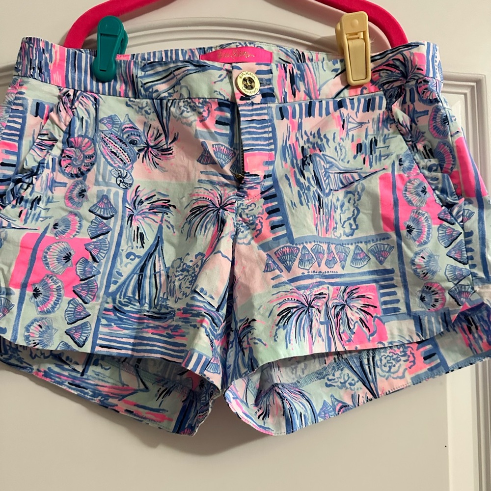 Lilly Pulitzer Blue and Pink Tropical Shorts
